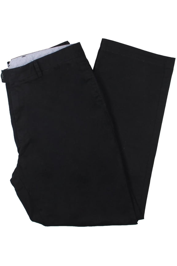 Mens Solid Cotton Straight Leg Pants