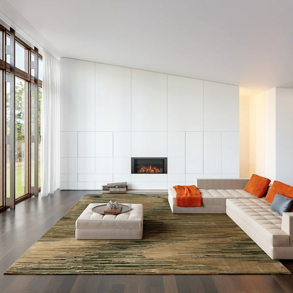 Rugs USA Chandani Abstract Machine Washable Area Rug, 6', Round, Chandani Green