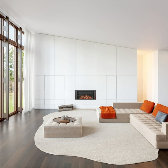 Rugs USA Clementime Modern Wool Area Rug, 4' x 6', Shaped, Clementime Ivory