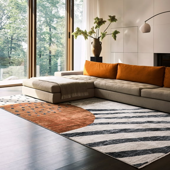 Rugs USA Manaslu Sunrise Fringed Area Rug, 5' x 7' 10", Manaslu Multicolor
