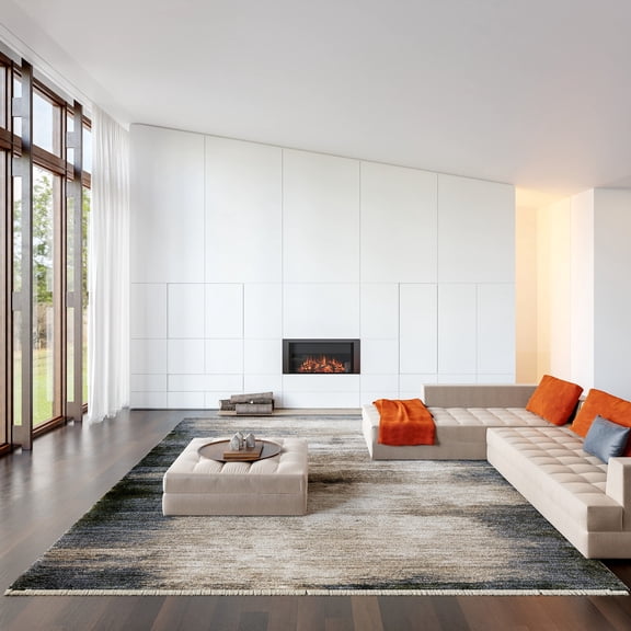 Rugs USA Rhianna Contemporary Abstract Area Rug, 4' x 5' 7", Rhianna Dark Beige