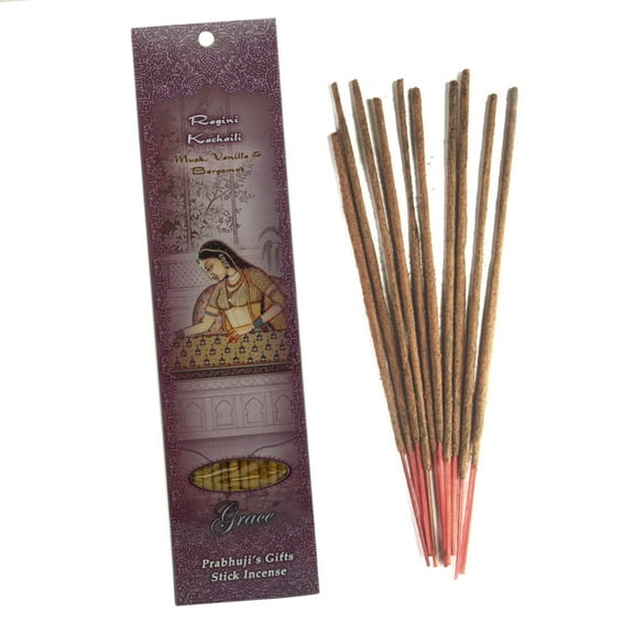 Prabhuji's Incense Sticks, Ragini Kachaili, Musk, Vanilla, and Bergamot (Grace)