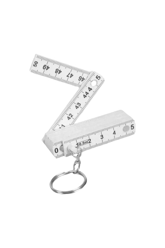 Practical 0.5 Meter Foldable Measuring Stick Keychain With Metric Scale Plastic Pocket Ruler For Home And Outdoor Tasks