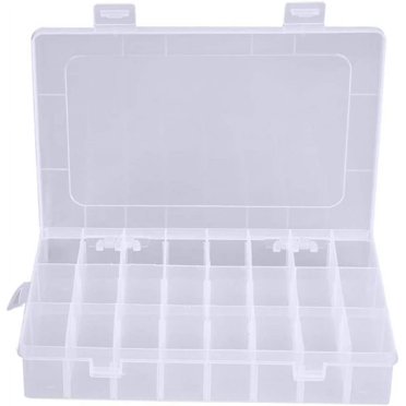 20 Pack Clear Plastic Organizer Box With 10 Grids & Removable Dividers - For Beads, Jewelry, Crafts & Tackle