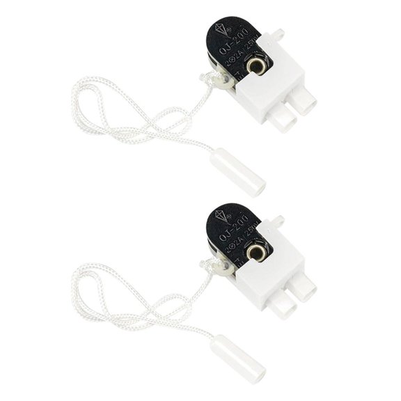 Practical 2pcs Pull Cord Switches set Portable Pull Chain Switches set 250V 2A for Different Lighting Requirement