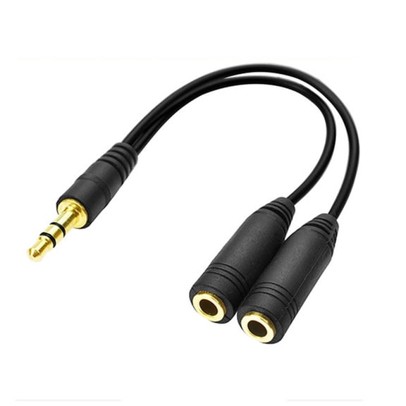 Practical 3.5mm Double Headphone Splitter Cable Sound Cable Compatibility with Mobile Devices and Sound Equipment