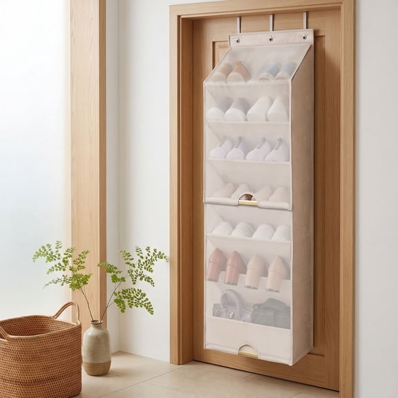 Practical 7-Tier Hanging Locker Organizer for Shoes and Boots, Over-Door Hanging Organizer, Large-Capacity Caddy for Entryway and Closets