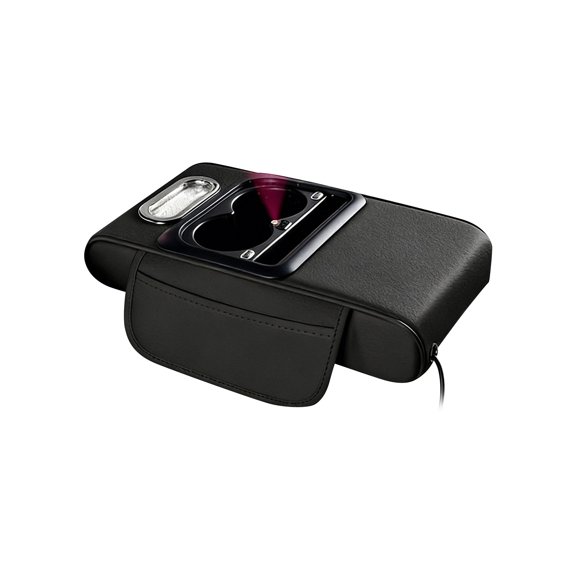 Practical Auto Center Console Holder Containing Two USB Outlets Memory Foam Padding And Decorative Light Effect