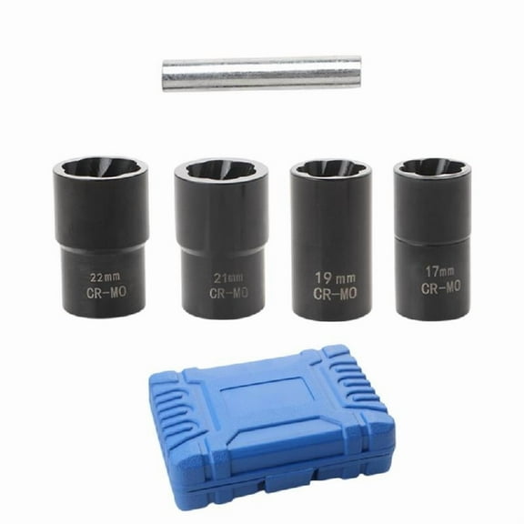 Practical Bolt Removal Tool 17 22mm Spirals Fluted Design For Stubborn Nut Includes Drift Punches Rod