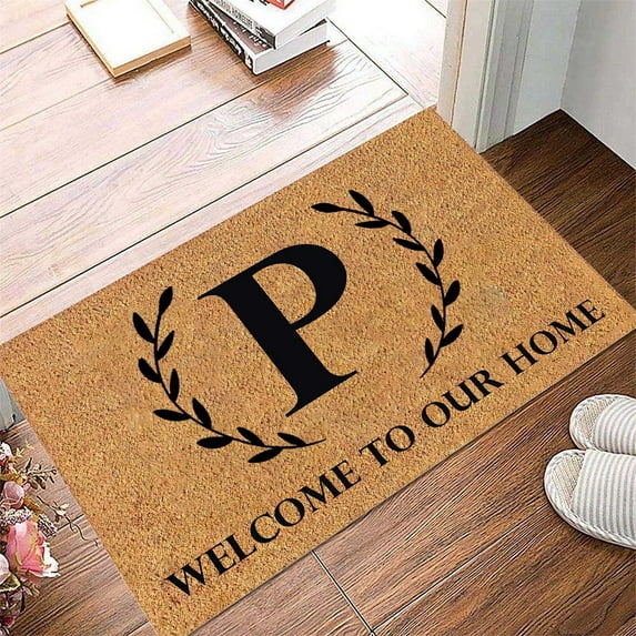 Practical Choice Cyenie 1* Floor Mat Funny Welcome Doormat Entryway Front Porch Rugs 60 * 40Cm Anti Bottom Floor Indoor Outdoor Carpet for Farmhouse Patio Home Decor 26 Letter Floor Mat
