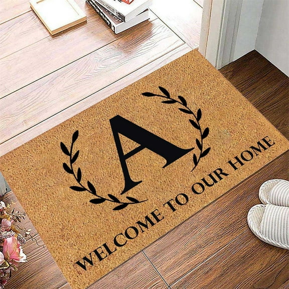 Practical Choice Cyenie 1* Floor Mat Funny Welcome Doormat Entryway Front Porch Rugs 60 * 40Cm Anti Bottom Floor Indoor Outdoor Carpet for Farmhouse Patio Home Decor 26 Letter Floor Mat