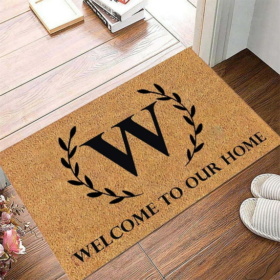 Practical Choice Cyenie 1* Floor Mat Funny Welcome Doormat Entryway Front Porch Rugs 60 * 40Cm Anti Bottom Floor Indoor Outdoor Carpet for Farmhouse Patio Home Decor 26 Letter Floor Mat