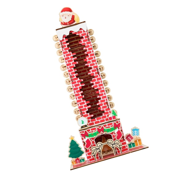 Practical Christmas Wooden Santa Chimney Advent Calendar 24 Day Countdown Ornament For Family Decoration