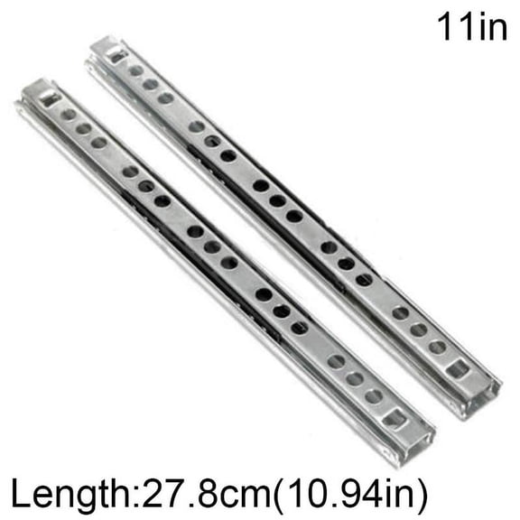 Practical Convenient Useful Drawer Runner Silver Bearing Cold Plate Furniture Groove Ball Slide 2pcs Attachment