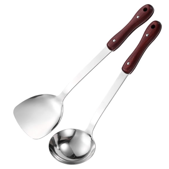 Practical Cooking Supplies Effective Soup Ladle and Frying Spatula Set Accessory