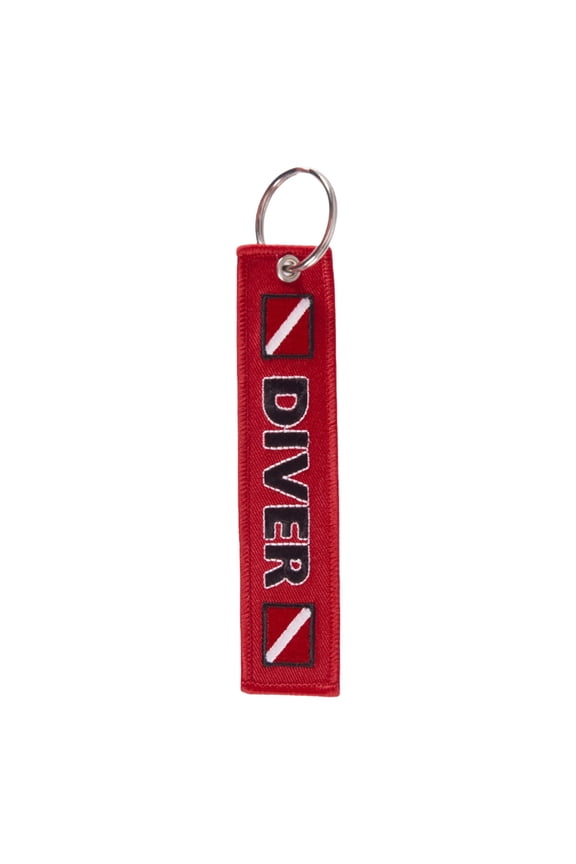 Practical Embroidered Dive Sign Keychain Scubas Diving Accessory Waterproof Key Rings Diver Safety Marker Accessory
