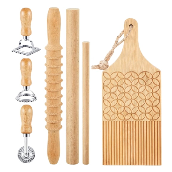 Practical Gnocchi Maker Set Featuring Wood Board and Rolling Pin Wood Gnocchi Board Suitable for Pastas Enthusiasts