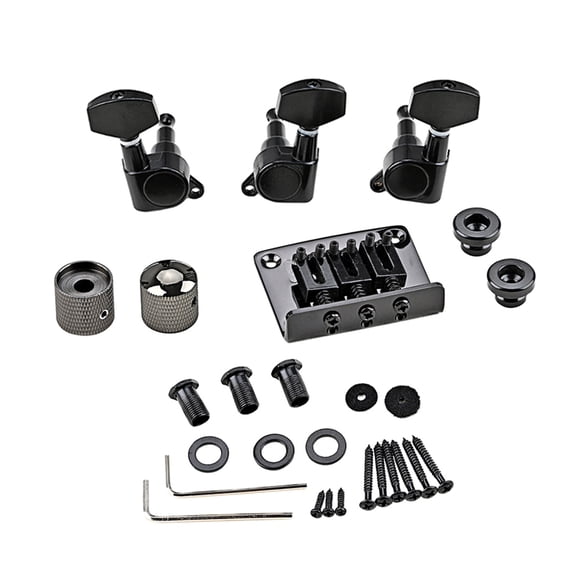 Practical Guitar Saddle Bridge for 3 Strings Box Guitar Guitar Repair Accessories Tuning Pegs Control Knobs Wrench