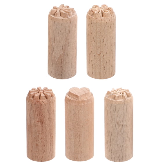 FOLOYORI Natural Wood Pottery Stamps Tools Set, Lightweight Beige Carving Tools for Crafting and Clay Art Projects