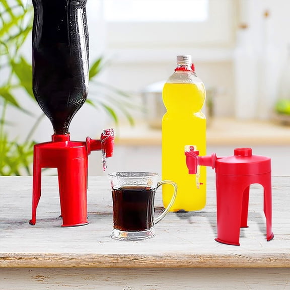 Practical Hand-Press Beverage Inversion Dispensers for Standard Cola Bottles, Easy-Use Bottle Upside Down Holders to Control Drink Outflow/Facilitate Convenient Daily Cold Beverage Pouring, Colorful
