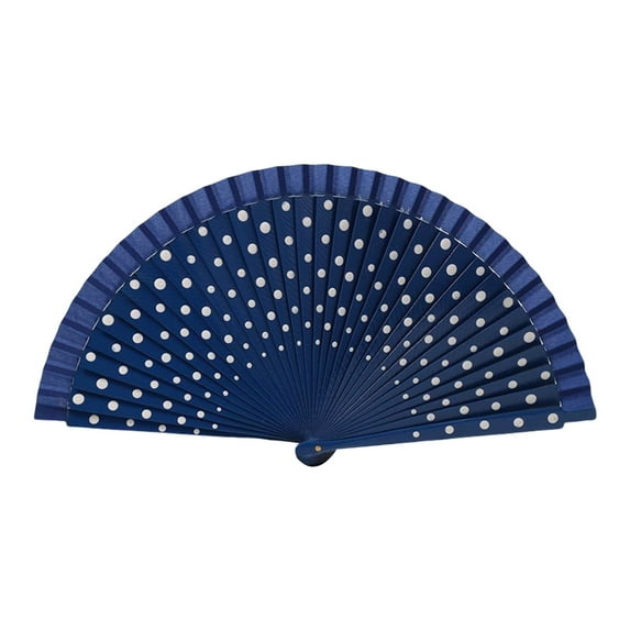 Practical Handheld Fan Spanish Vintage Modern Dots Pattern Folding Fan Hand Fan