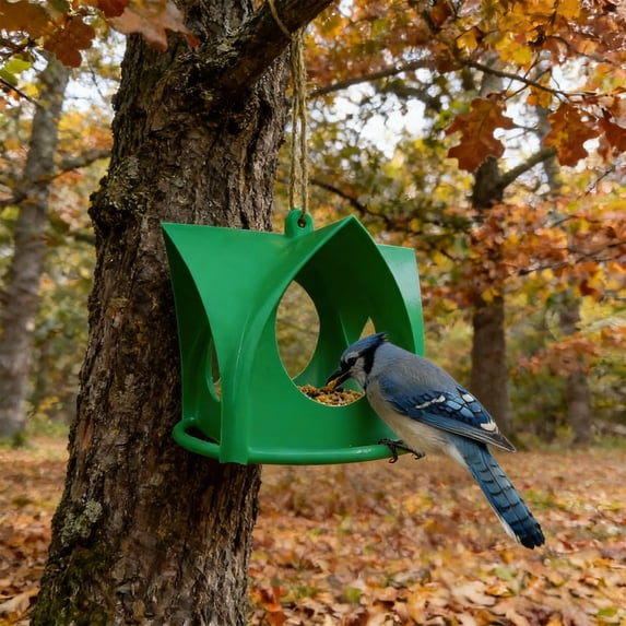 Practical Hanging Bird Feeder with Roof for Wind & Rain Protection, Mesh Design for Multiple Birds, Easy Dispenser for Bird Seed – Ideal Gift for Nature Lovers and Birdwatching Enthusiasts