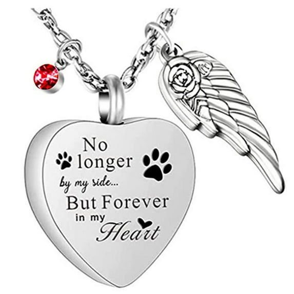 Practical Heart Shaped Wing Necklace for Remembrance of Lovers and Pets