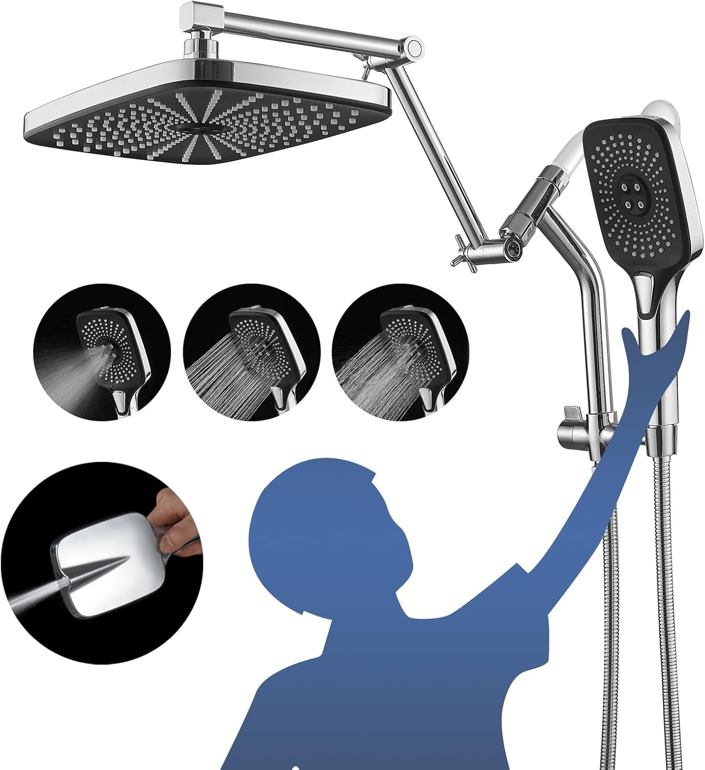 Practical High Pressure Rain/Rainfall Shower Heads With Handheld Spray ...