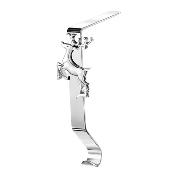 Practical Hook, Furenl Christmas Stocking Hanger for Mantel, Weighted Stocking Hook for Mantel, Fireplace Stocking Hook for Christmas Decoration (Silver), 1 X Sock Rack