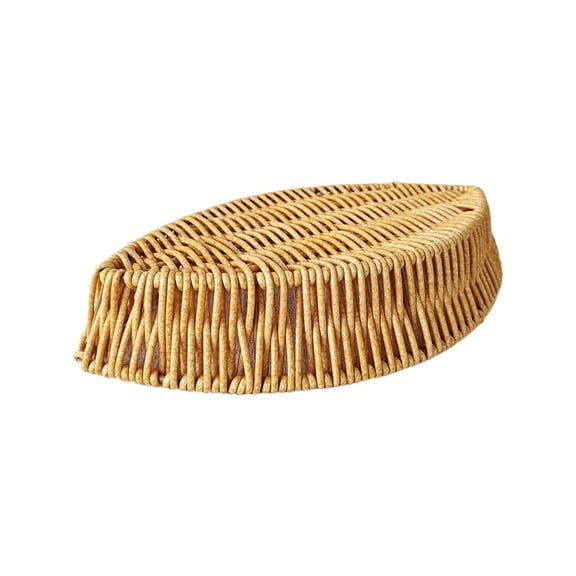 Practical Imitation Rattans Snacks Tray Convenient Fruit Storage Plate Elegant Leaf Shaped Bread Vegetable Container