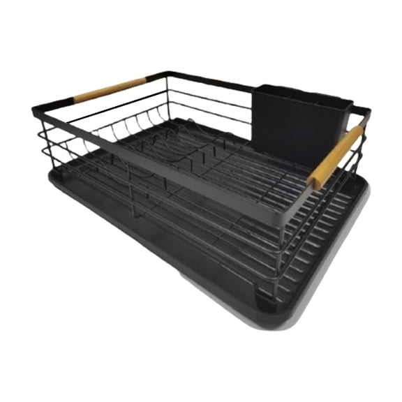 Practical Kitchen Countertop Drainer Rack With Sturdy Base and Multiple Levels Storage for Dishes Pots Pans Use