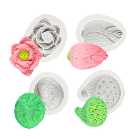 Practical Kitchen Tool Silicone Lotuses Mold for Baking and Craft Projects