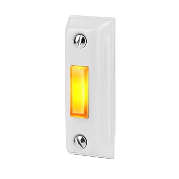 Practical LED Lighted Doorbell Push Button Sturdy Plastic Wire Wall Mounted for Home and Garage Door Chimes Use