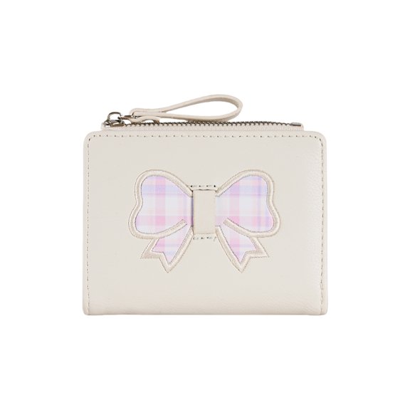 Practical Ladies Wallet Zippers Coin Purse Foldable Construction Decorative Bows Feature Multi Functional Organized