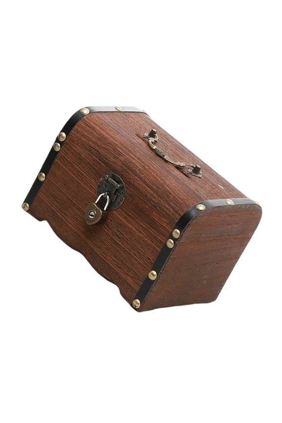 Practical Lockable Wooden Coin Banks Treasure Chests For Nursery Wedding Decors