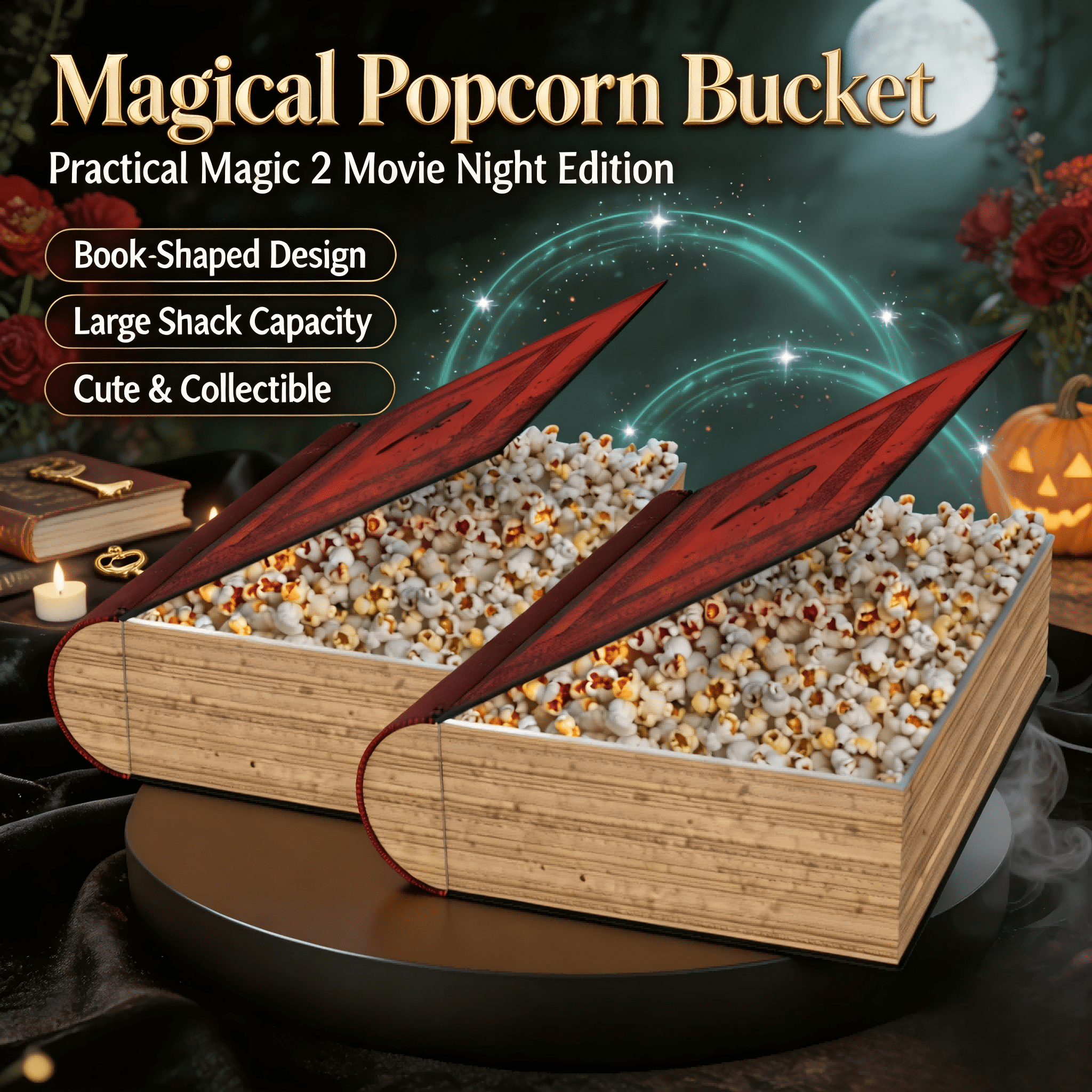 Practical Magic 2 Book Popcorn Bucket, Novelty 3D Book Shaped Movie ...