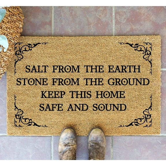 Practical Magic Door mat, Salt from The Earth, Stone from The Ground, Keep This Home Safe and Sound, Magic Door mat, Front Door mat Interesting Door Mat Indoor Door mat Door Mat, 24 x 16 Inch