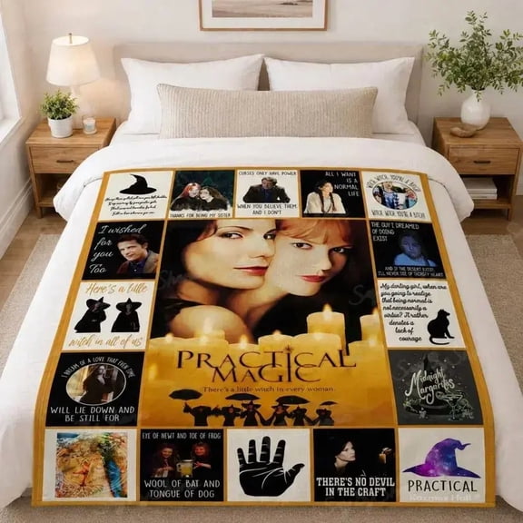 Practical Magic Fleece Blanket, Practical Magic Movie Quote Sisters Blanket, Witch Vintage Blanket, Halloween Gifts for Him, Her, Film Fans