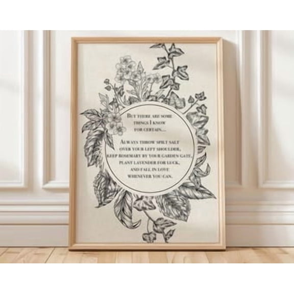 Practical Magic Quote Poster Vintage Botanical Witchy Wall Art Cottagecore Decor, Poster, Poster Only, Poster Only