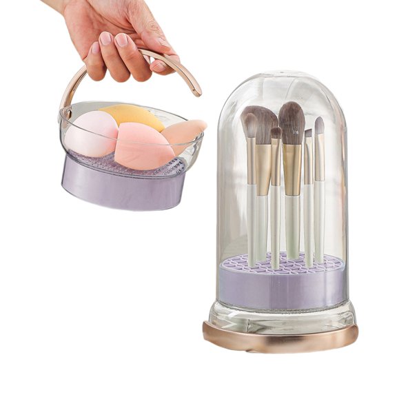 Practical Makeup Tool Holder Brush Container Box Sponge Drying Stand for Bedroom