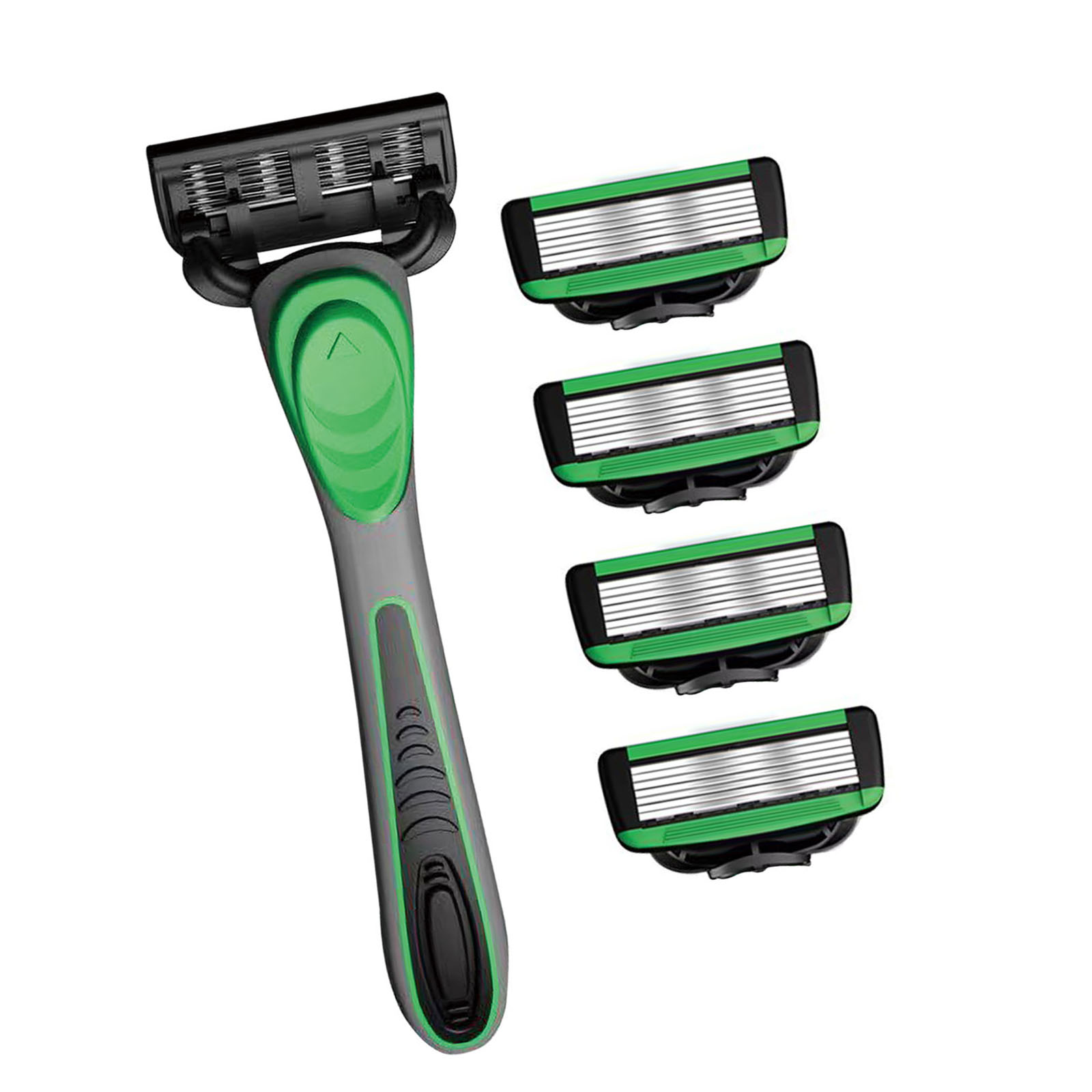 Practical Men's Manual Shaver with Rubber Handle 7 Layer Blading Men's Grooming Tool 5 Additional Blading Included