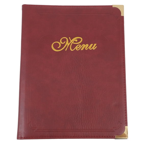 Foxnovo Red PU Menu Book for Restaurant Use Simple Meal Price Folder with Pages 1pc