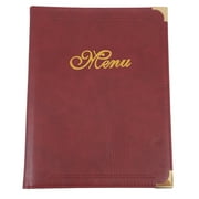 1Pc Practical Red Menu Holder Book for Restaurant Bar Use with Slide in Page Design