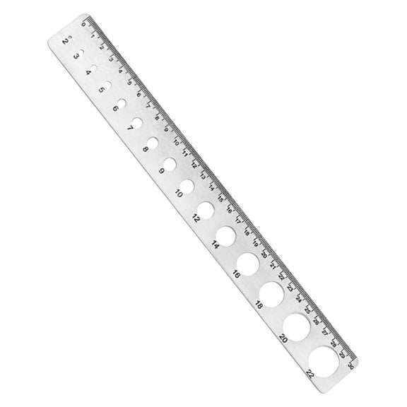 Practical Metal Measuring Ruler Round Square Cutouts 0.5mm Accuracy Rusts Resistant Tool for Architects Contractors