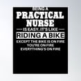 thumbnail image 1 of Practical Nurse Riding A Bike Poster Wall Art, Modern Wall Decor, 8x12 UNFRAMED, 1 of 3