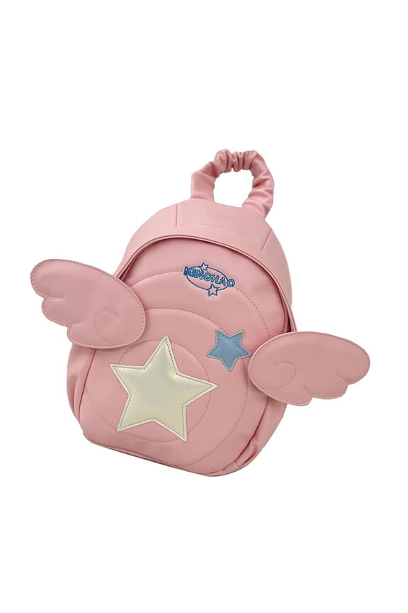 Practical Nylon Backpacks Lightweight Daypacks Fashion Angel Wing Travel Rucksacks with Adjsutable Strap For Commuting