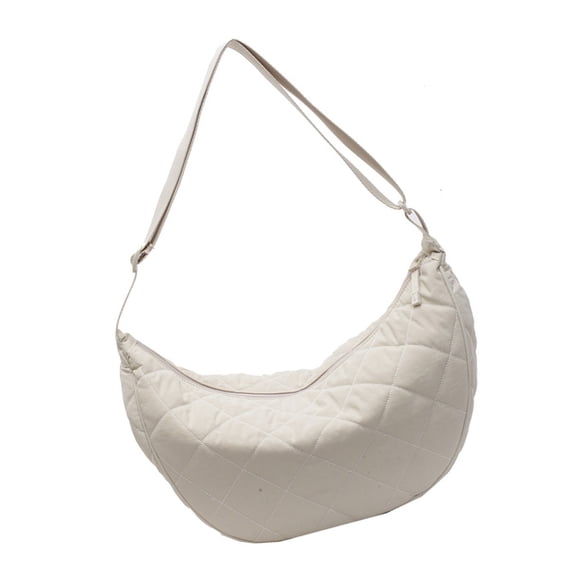 Practical Nylon Crossbody Bag With Adjustable Strap Quilted Shoulder Purse Casual Satchel For Daily Commute