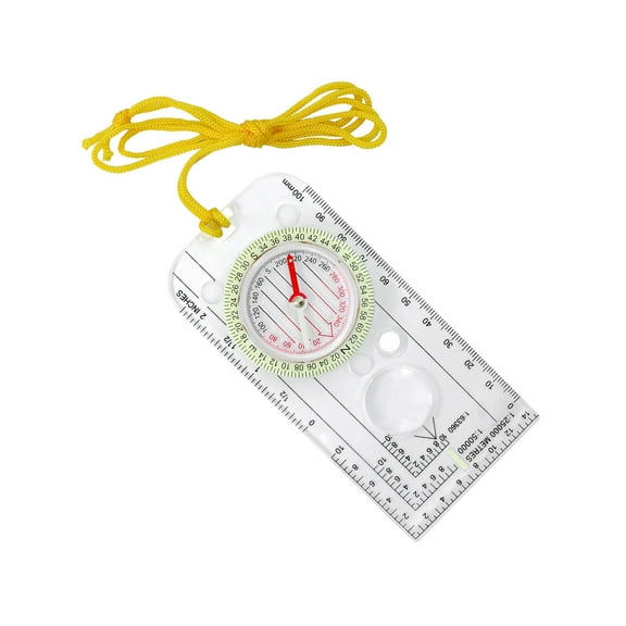 Practical Outdoor Compasses Drawing Ruler Acrylic Orienteering Compasses for Mountaineering, Camping Easy to Use