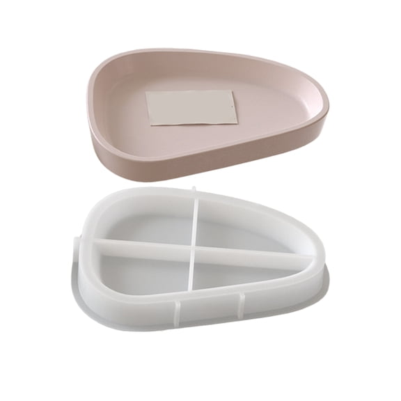 Practical Oval Plate Flexible Silicone Tray With Sturdy Base Great For Dining Table Setting and Event Daily Use