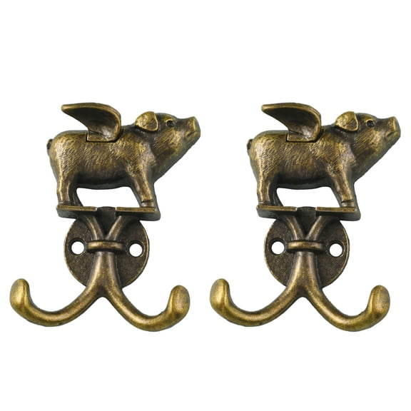 Practical Pigs Wall Mount Hook For Keys Jackets Hats Storage Zincs Alloy Decorative Practical Hanger For Home